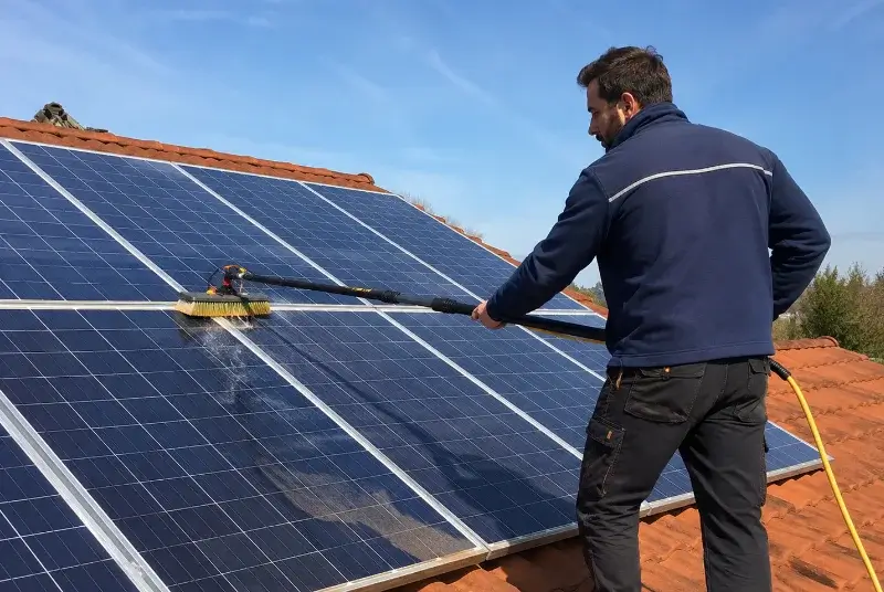 Nettoyage et entretien de panneaux solaires à la Force