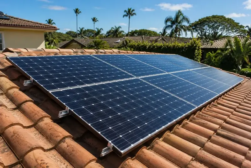 Installation de panneaux solaires à la Force